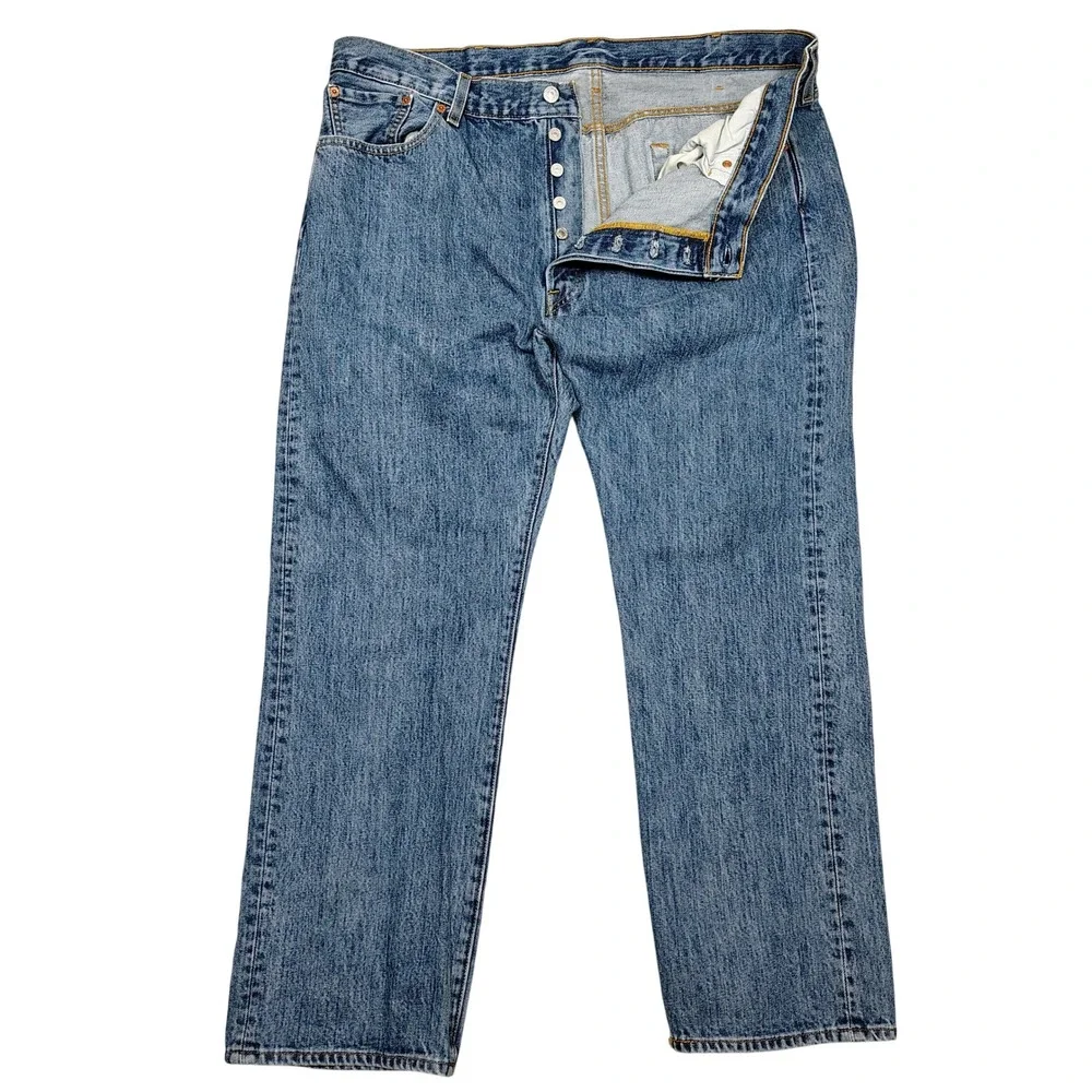 Levi's 501 Original Fit Jeans Mens 40x29 Blue Straight Leg Button Fly Denim